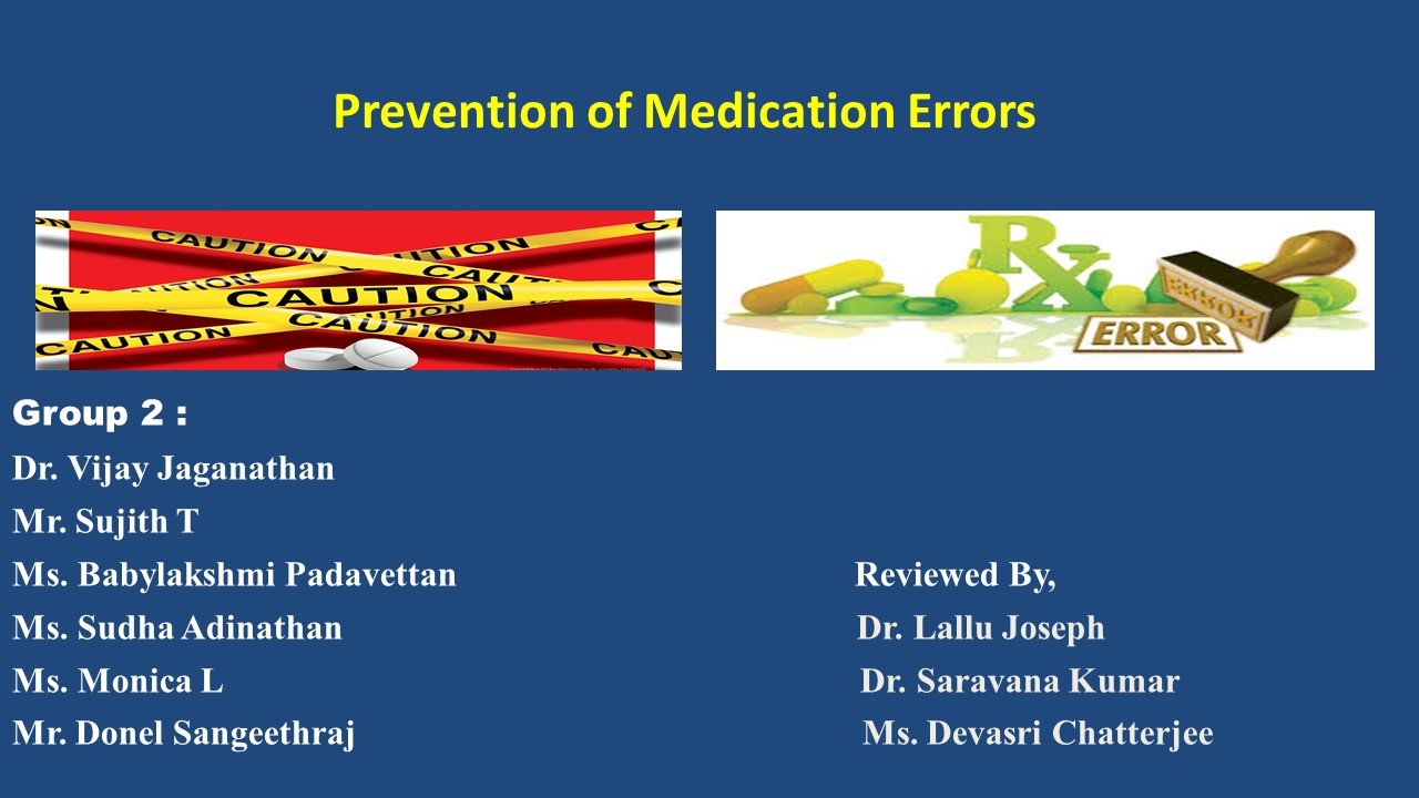 Prevention Of Medication Errors.